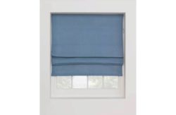 Collection Woven Textured Lined Roman Blind - 3ft - Blue.